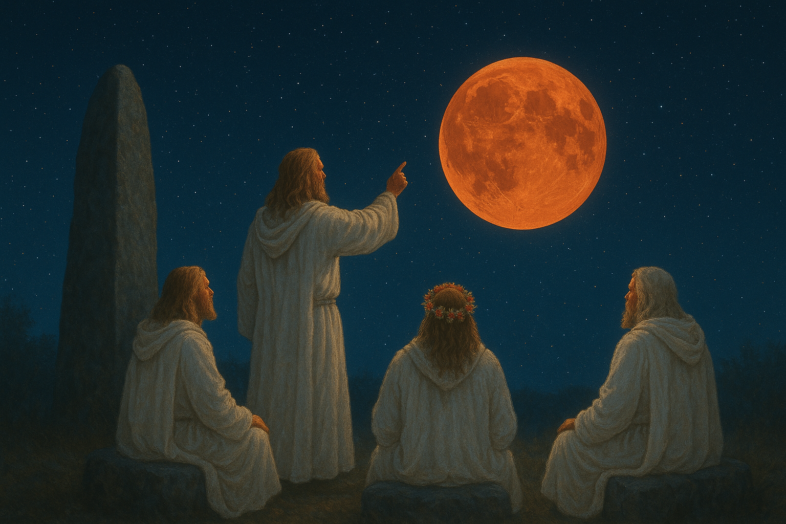 Druides sous la lune rouge ©Patricia Bialès