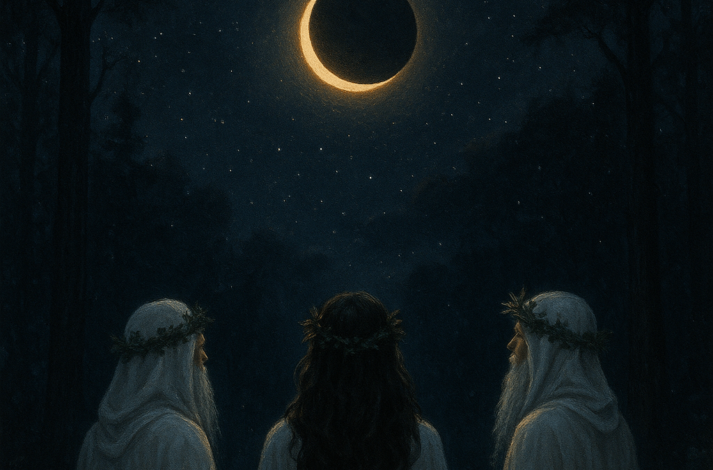 Druides sous l'éclipse lunaire ©Patricia Bialès